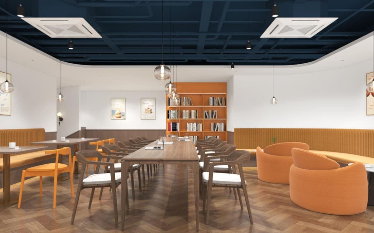 A warm cafe setting ideal for small gatherings